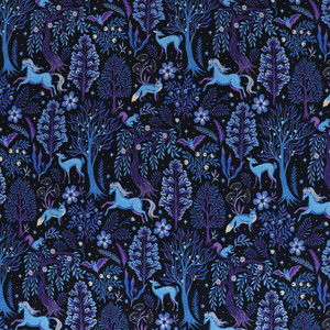 Cotton French Terry - Magical Forest - Purple