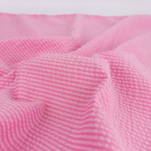 Cotton Seersucker - Candy Pink Stripe