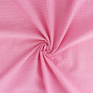 Cotton Seersucker - Candy Pink Stripe