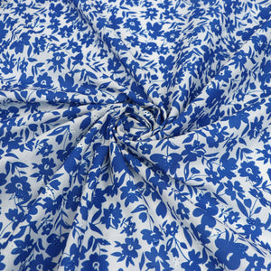 Cotton Broderie Anglaise - Cobalt Blue Flowers