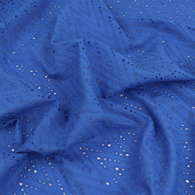 Cotton Broderie Anglaise - Zigzag - Blue