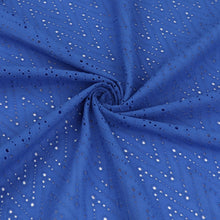 Cotton Broderie Anglaise - Zigzag - Blue
