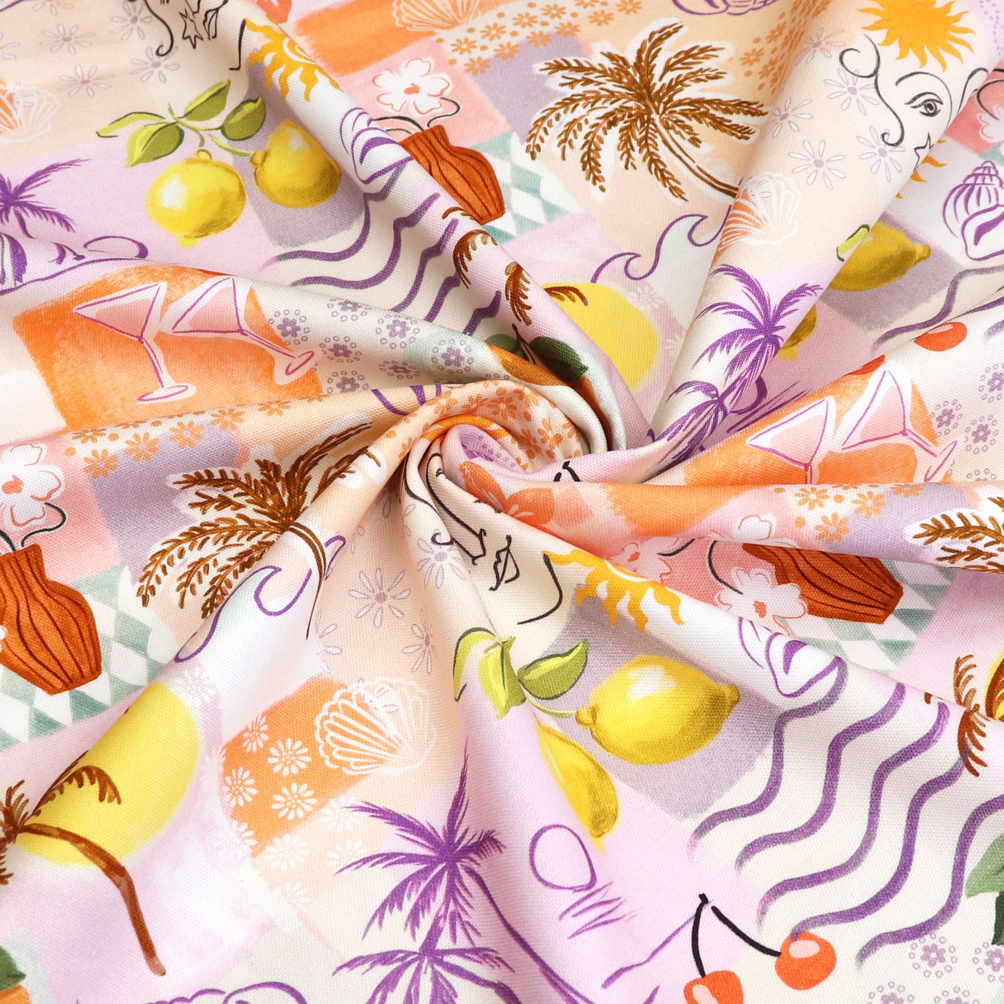 Cotton Canvas - Tropical Patchwork - END OF BOLT 37cm – Sew Me Sunshine