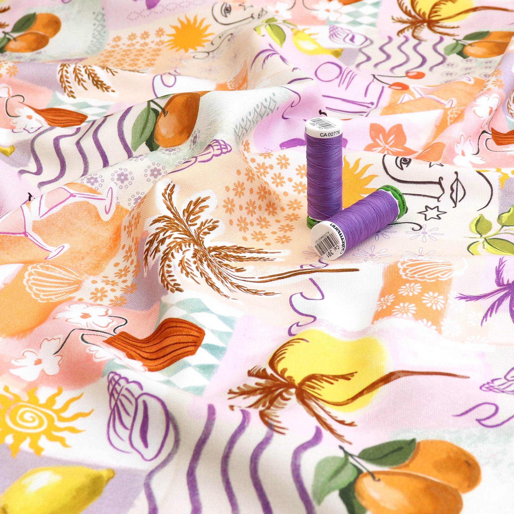 Cotton Canvas - Tropical Patchwork - END OF BOLT 37cm – Sew Me Sunshine