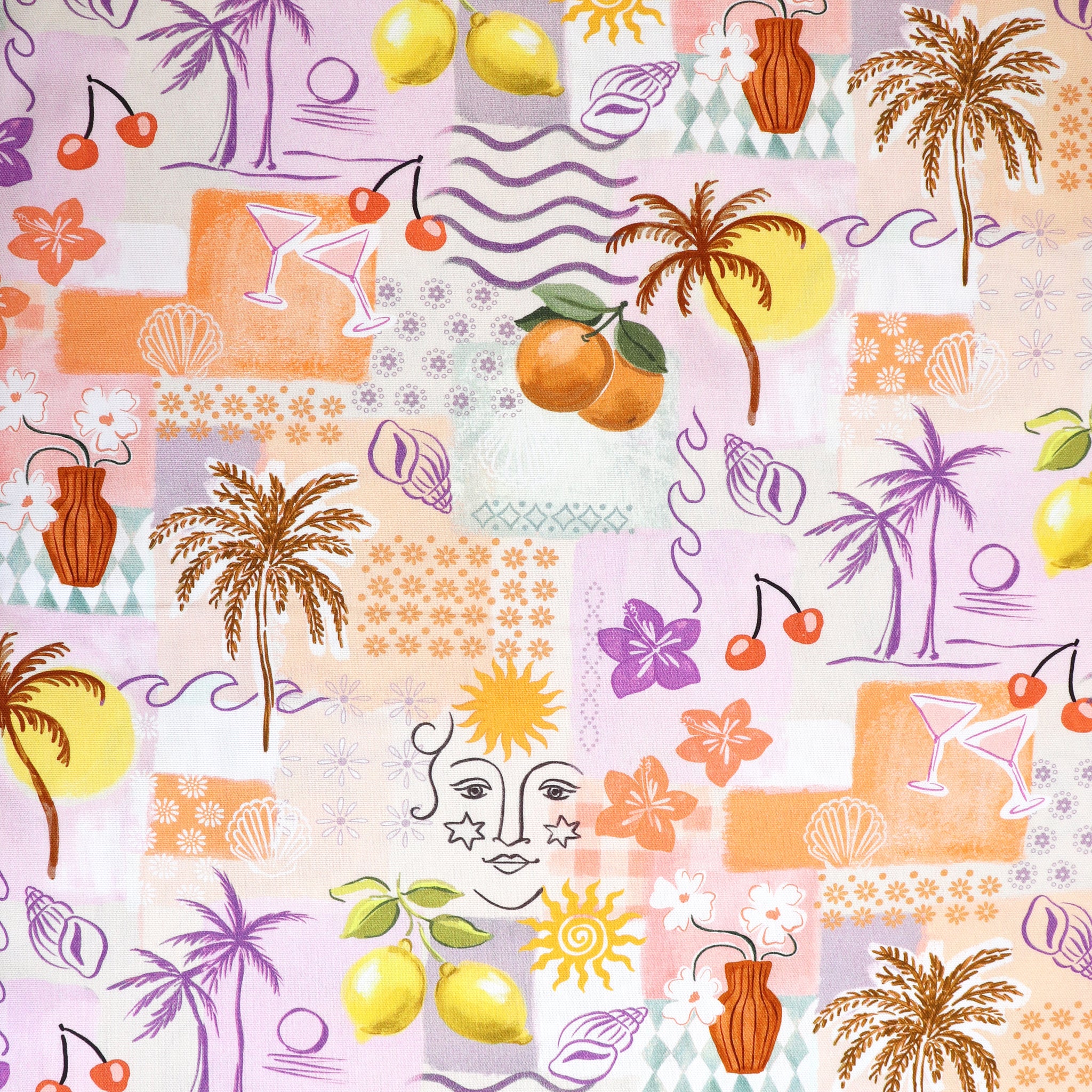 Cotton Canvas - Tropical Patchwork - END OF BOLT 37cm – Sew Me Sunshine