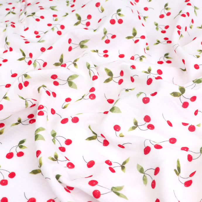 Cotton Double Gauze - Cherries