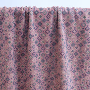 Cotton Double Gauze - Double Sided Jacquard Floral Tiles