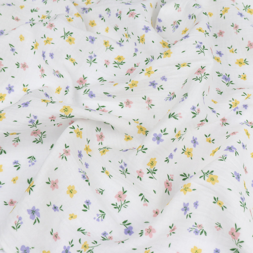 Cotton Double Gauze - Pastel Flowers