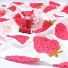 Cotton Double Gauze - Strawberries