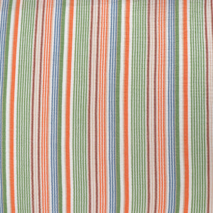 Cotton Double Gauze - Stripe - Orange, Green + Blue - SALE