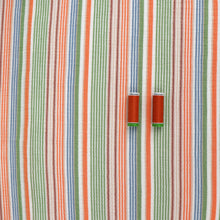 Cotton Double Gauze - Stripe - Orange, Green + Blue - SALE