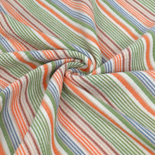 Cotton Double Gauze - Stripe - Orange, Green + Blue - SALE