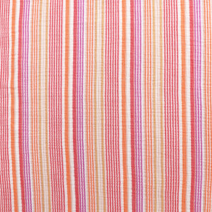 Cotton Double Gauze - Stripe - Purple, Orange + Yellow - END OF BOLT 135cm