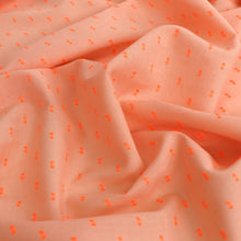 Cotton Embroidered Dobby - Neon Orange