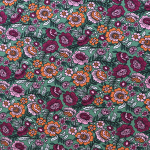 Cotton Jersey - Flower Garden - Green