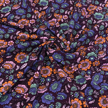 Cotton Jersey - Flower Garden - Purple - END OF BOLT 115cm