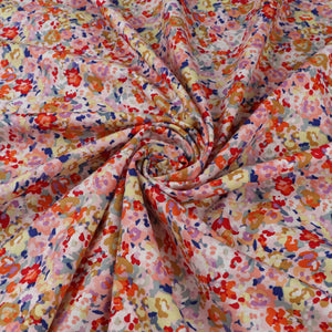 Cotton Lawn - Abstract Blooms - Pink + Red