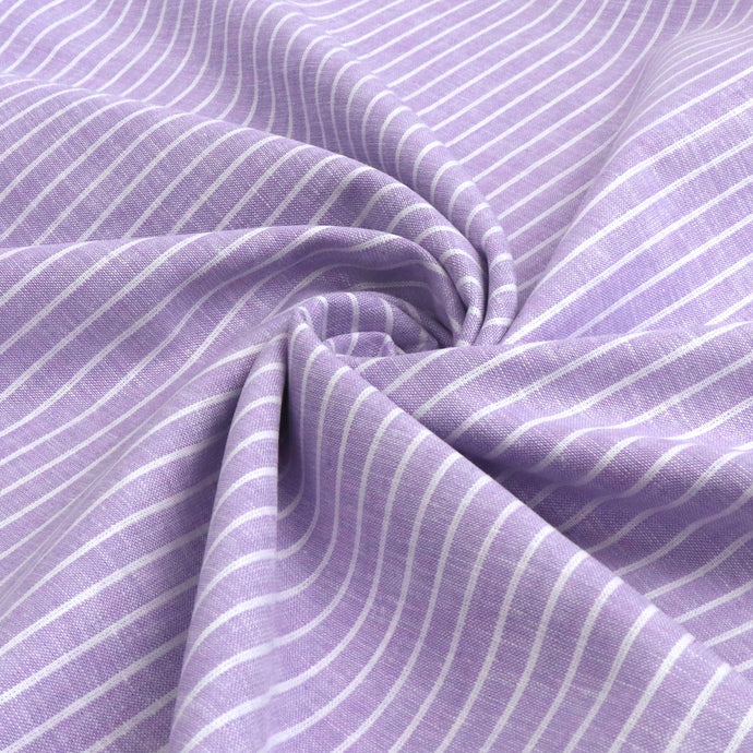 Cotton Linen - Marled Lilac Purple - Stripe - END OF BOLT 70cm
