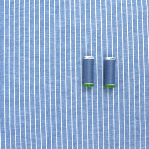 Cotton Linen - Marled Sky Blue - Stripe