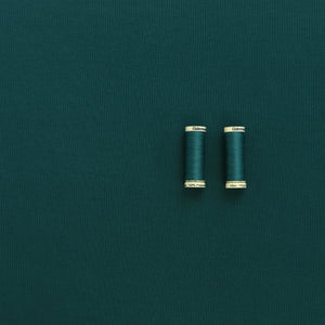 Cotton Narrow Ribbed Jersey - Teal Green