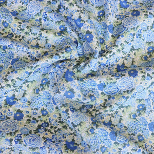 Cotton Poplin - Blue Flowers - SALE