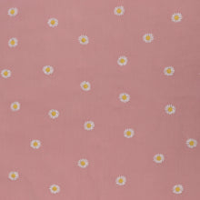 Cotton Poplin - Embroidered Daisies - Pink