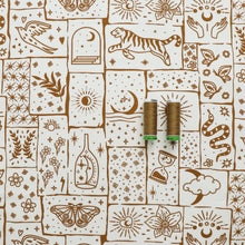 Cotton Poplin - Mystical Motifs - Cream