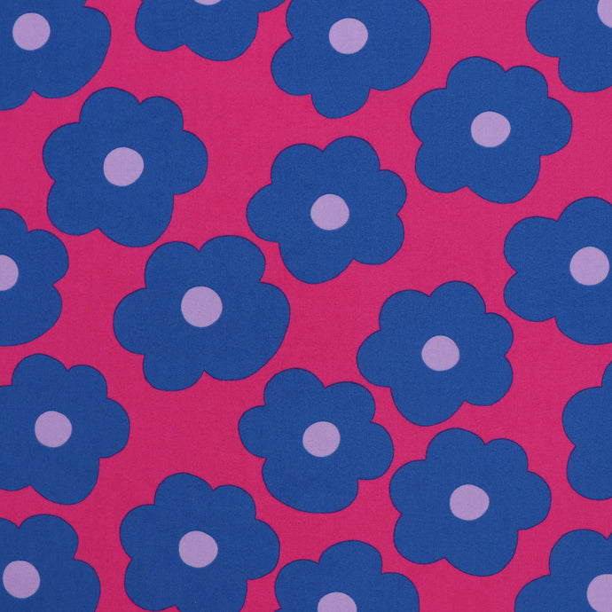 Cotton Poplin - Nerida Hansen - Big Flower Pink