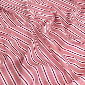 Cotton Poplin - Pink Two Tone Stripe