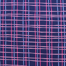 Cotton Poplin - Pink + Blue Irregular Check