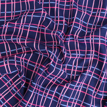 Cotton Poplin - Pink + Blue Irregular Check