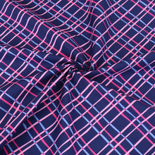 Cotton Poplin - Pink + Blue Irregular Check