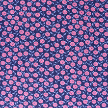 Cotton Poplin - Pink + Blue Trailing Flowers