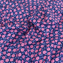 Cotton Poplin - Pink + Blue Trailing Flowers