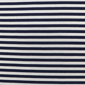 Cotton Ribbed Jersey Knit - Navy Breton