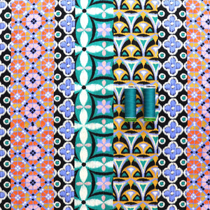 Cotton Satin - Mosaic Stripes