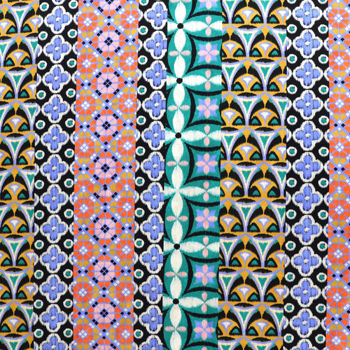 Cotton Satin - Mosaic Stripes