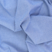 Cotton Seersucker - Blue & White Stripe