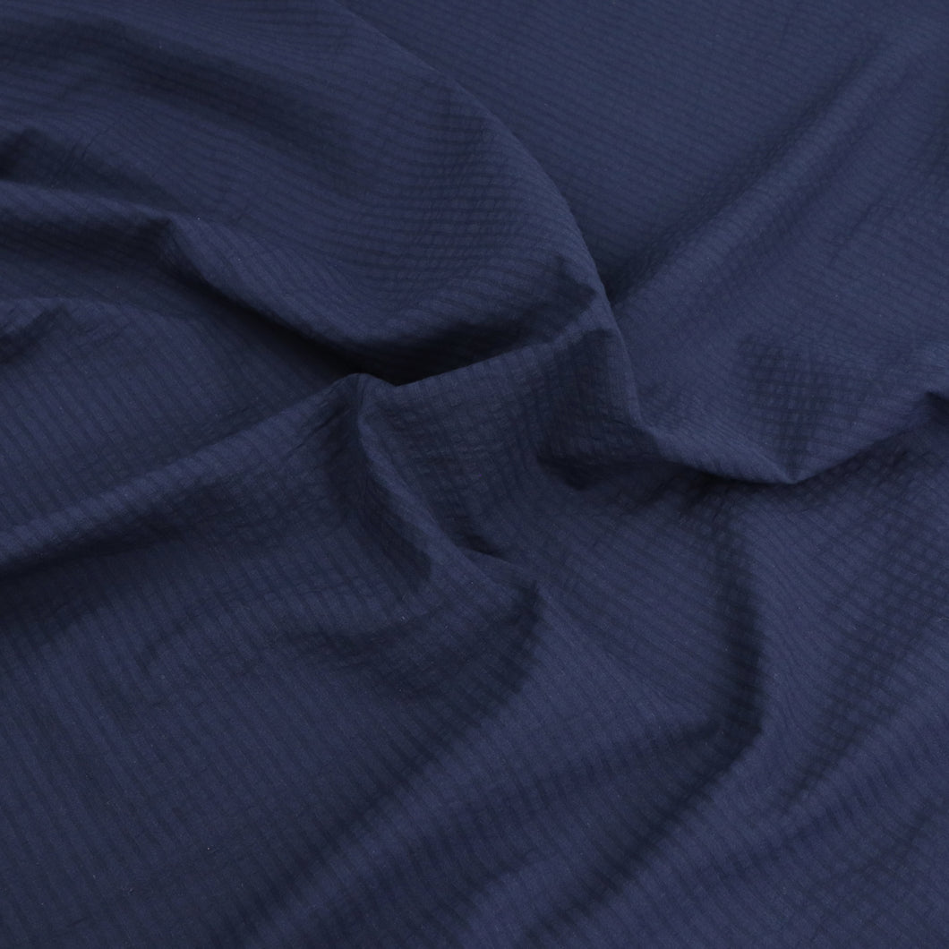 Cotton Seersucker - Navy Blue - END OF BOLT 44cm