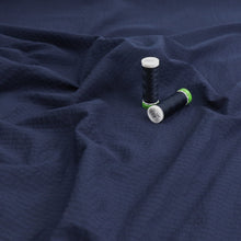 Cotton Seersucker - Navy Blue - END OF BOLT 44cm