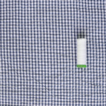 Cotton Seersucker - Navy & White Gingham