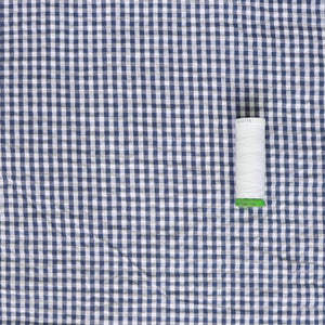 Cotton Seersucker - Navy & White Gingham
