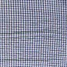 Cotton Seersucker - Navy & White Gingham