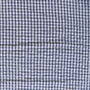 Cotton Seersucker - Navy & White Gingham