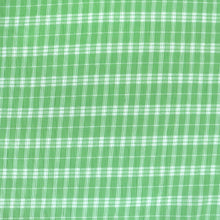 Cotton Seersucker - Plaid Check Green - END OF BOLT 193cm