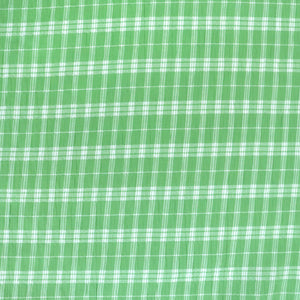 Cotton Seersucker - Plaid Check Green - END OF BOLT 193cm