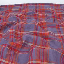 Cotton Seersucker - Purple + Orange Check