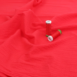 Cotton Seersucker - Red