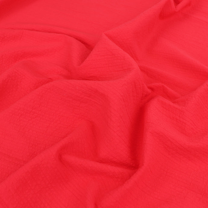 Cotton Seersucker - Red