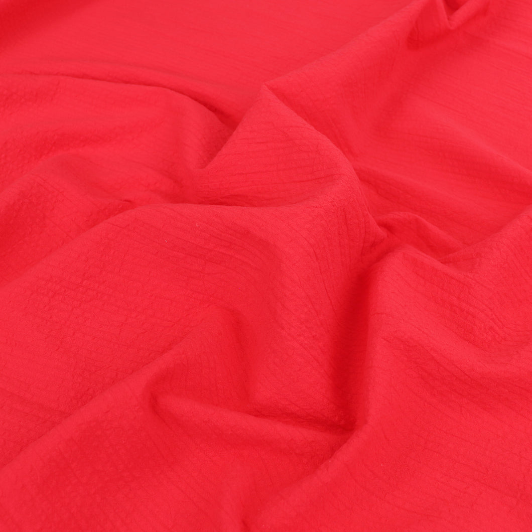 Cotton Seersucker - Red